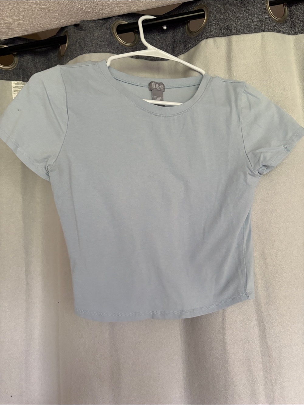 Tilly's Baby Blue Short Sleeve Crop Top